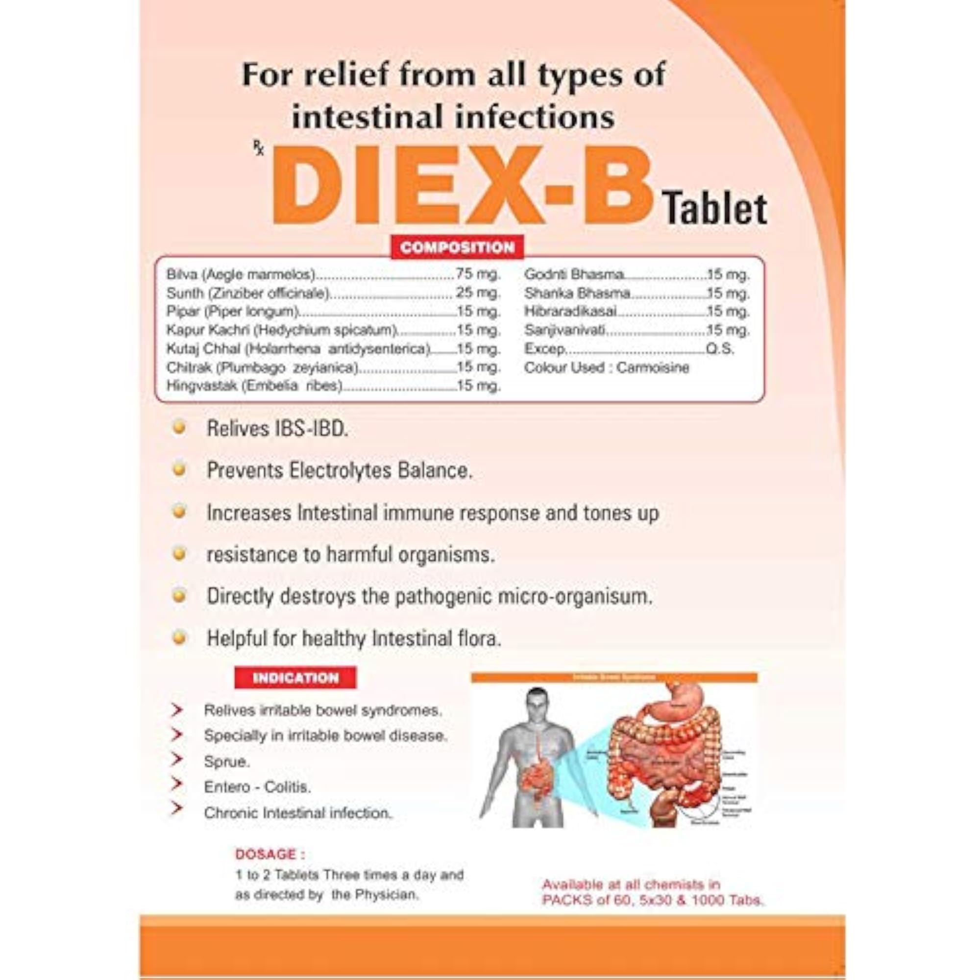 AYURSUN DIEX-B TAB Pack of 3, 60 Tablets